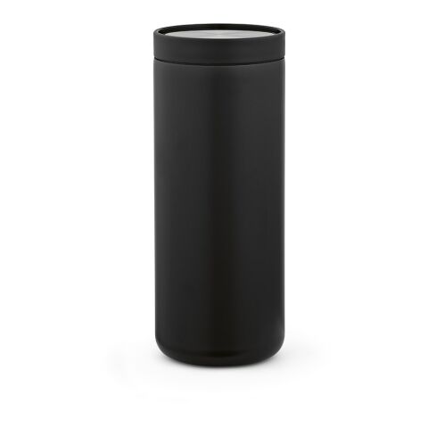 Rhine Thermobecher 600ml aus recy. Edelstahl, doppelwandig, mit 360°-Push-Deckel Schwarz