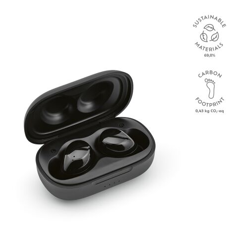 Pasteur Earbuds recy. ABS 400 mAh  Schwarz | ohne Werbeanbringung