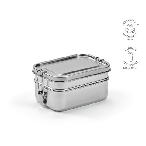 Picasso Lunchbox recy. Edelstahl 1240 ml  Silber | ohne Werbeanbringung