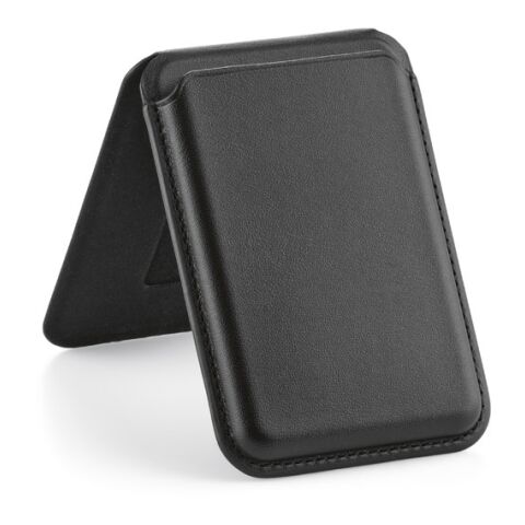 Hilbert 2-in-1 Kartenetui und Smartphone-Ständer aus veganem Leder Schwarz