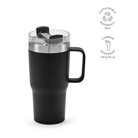Neman Tasse recy. Edelstahl 580 ml  Schwarz | ohne Werbeanbringung