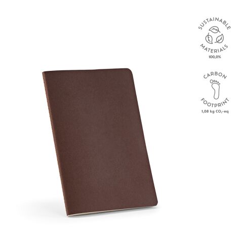 Bronte A5 Notizbuch recy. Papier 70 gsm  Braun | ohne Werbeanbringung
