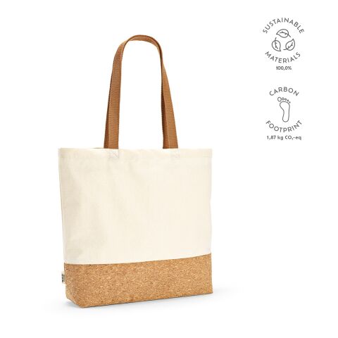 Vinson Einkaufstasche recy. Baumwolle 220 gsm  Beige | ohne Werbeanbringung