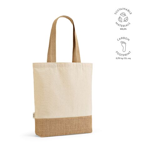 Puncak Einkaufstasche recy. Baumwolle 180 gsm  Beige | ohne Werbeanbringung