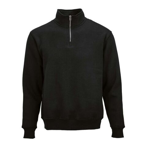 Malibu Sweatshirt mit 1/4-Reißverschluss. Bio-Baumwolle, recy. Baumwolle und rPET Schwarz | ohne Werbeanbringung | Nicht verfügbar | Nicht verfügbar | Nicht verfügbar
