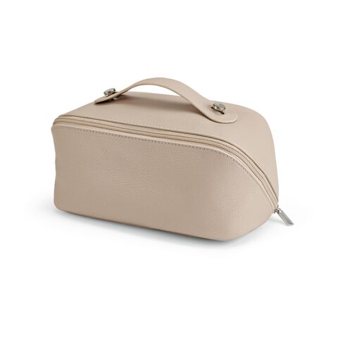 Macao 3,5L Kulturtasche aus recy.Leder. Mit Zipper und Tragegriff Natur