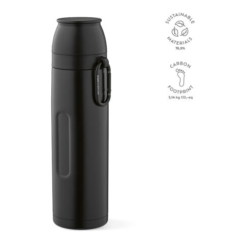 Flinders Thermos recy. Edelstahl 1080 ml  Schwarz | ohne Werbeanbringung