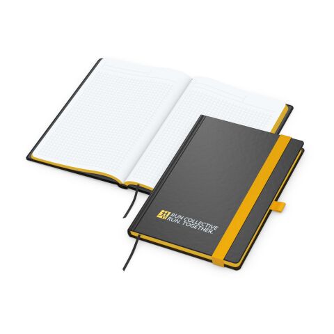 Notizbuch Hardcover Color-Book Ausstattung farbig Gelb | ohne Werbeanbringung | Winkelkaro | Siebdruck-Digital inkl.