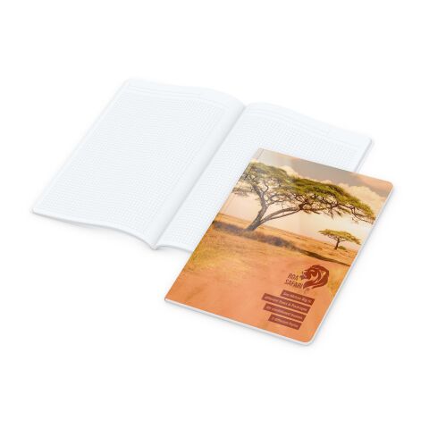 Notizbuch Copy-Book Umfang klein Karton-Softcover individuell bedruckt DIN A4 | ohne Werbeanbringung | glänzend | DIN A4 / Winkelkaro