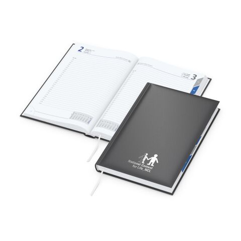 Tageskalender Manager Monatsregister Mo.–So. je 1 Seite Kunstleder-Hardcover Silberprägung inkl.