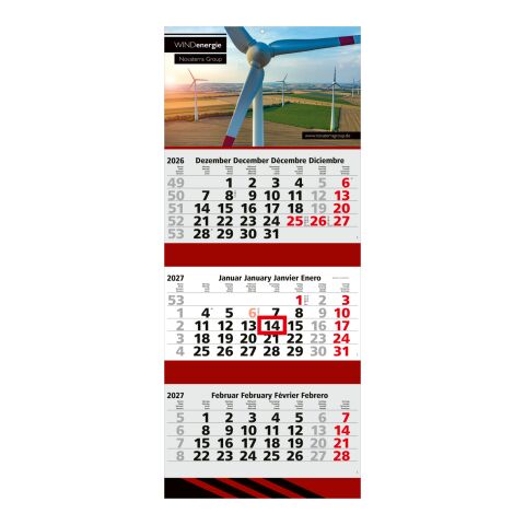3-Monatskalender Mehrblock Maxi 3 Post Extra-Breite 335 mm