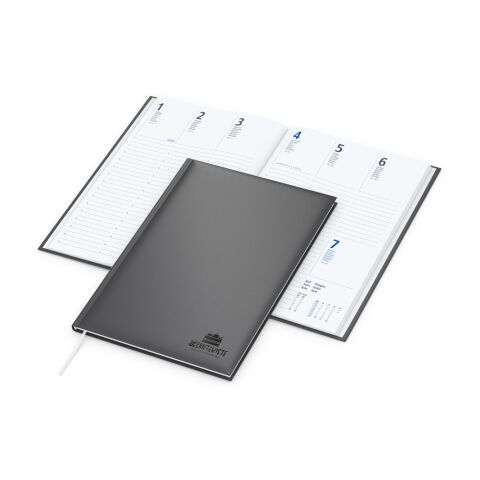 Wochenkalender Media 175 × 245 mm Kunstleder-Hardcover matt Anthrazit | 175 × 245 mm | Prägung schwarz | Prägung schwarz inkl.