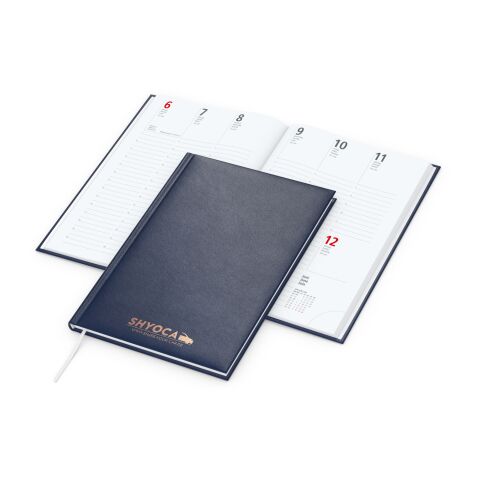 Wochenkalender Prestige A5 Kunstleder-Hardcover robust Dunkelblau | DIN A5 | ohne Werbeanbringung | Kupferprägung inkl.