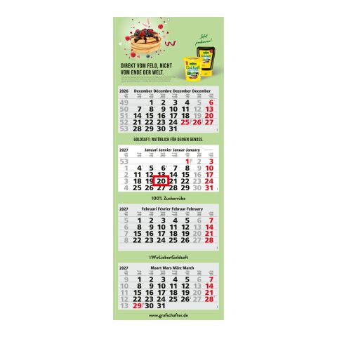 4-Monatskalender Mehrblock Quadro Light 4 mehrsprachig Hellgrau | 330 × 900 mm | ohne Werbeanbringung | Nicht verfügbar | Nicht verfügbar | Nicht verfügbar | Benelux (NL/F/D/GB)