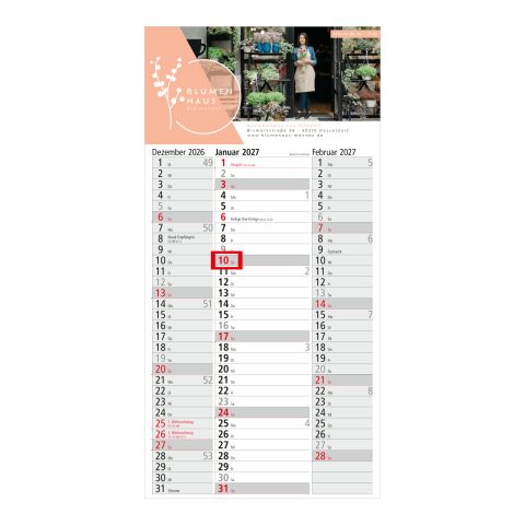 3-Monatskalender Einblatt Spectrum 3 Streifenkalender 3 Monate