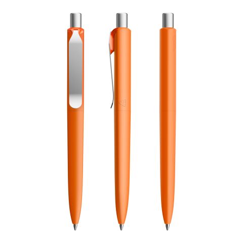 Prodir DS8 Druckkugelschreiber Soft Touch mit Metallclip orange-silber | Blau | ohne Werbeanbringung