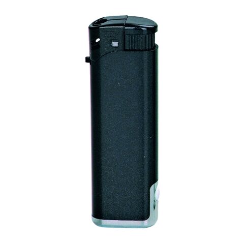 Nachfüllbares Elektronik-Feuerzeug in 3-Farben mit LED schwarz | ohne Werbeanbringung