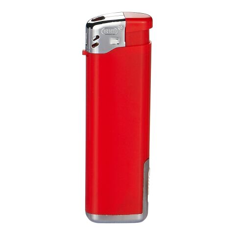 Nachfüllbares Elektronik-Feuerzeug in 7-Farben mit LED rot | 1-farbiger Druck einseitig