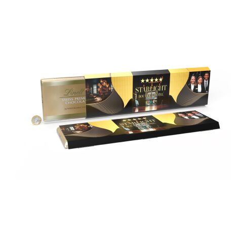 Lindt Alpenvollmilch Extra Tafel im Werbeschuber