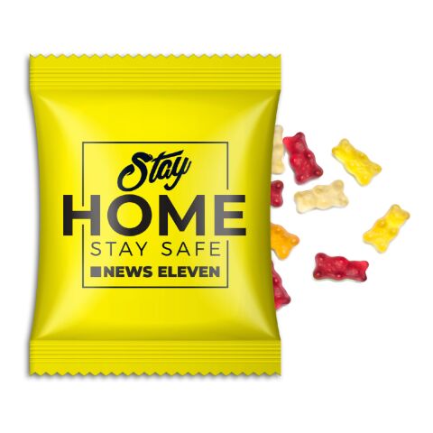 Mini-Gummibärchen vegan im Werbetütchen weiß | 10 g | ohne Werbeanbringung | Standard-Folie