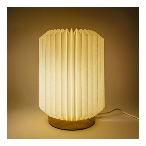 Coollux faltbare Papier LED-Lampe Aurora auf Holzsockel, 22cm