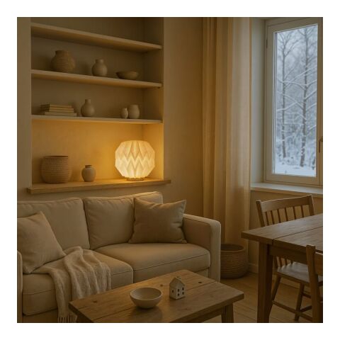 Coollux faltbare, von Origami inspirierte Papier-LED-Lampe Luna 25cm