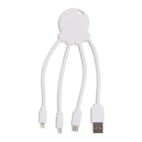 Werbeartikel 2087 | Xoopar Octopus Charging cable – weiß – mit Logo bedruckt