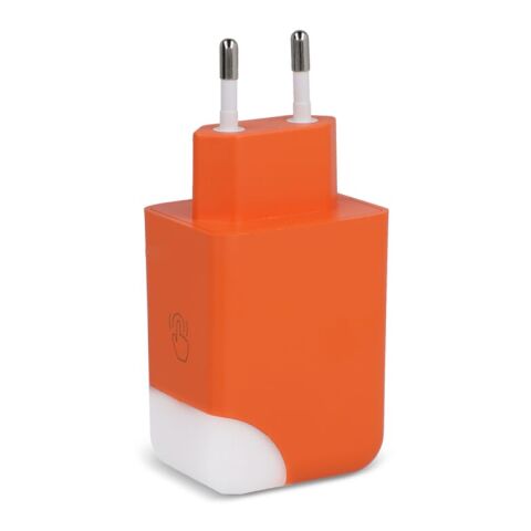 Werbeartikel Xoopar Ice-G 65W GaN Netzadapter – orange – mit Logo bedruckt
