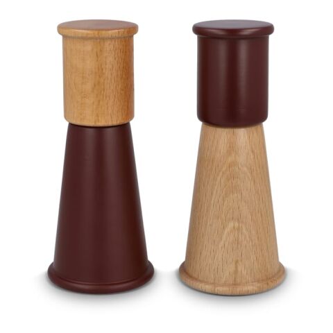 Sagaform "Gurken" Salz- und Pfeffermühle Set klein, 15 cm Dunkelrot | Gravur | auf Mühle 1 oben | 40 mm x 45 mm