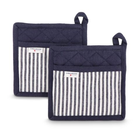 Lord Nelson Victory Ofenhandschuh-Set, 2 Stück Dunkelblau-Weiss | ohne Werbeanbringung | Nicht verfügbar | Nicht verfügbar
