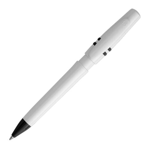 Kugelschreiber Nora hardcolour Weiss-Schwarz | 1-farbiger Tampondruck | 90° vom Clip | 40 mm x 8 mm | Nicht verfügbar
