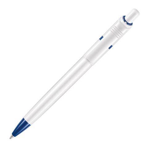 Kugelschreiber Ducal hardcolour Weiss-Dunkelblau | 1-farbiger Siebdruck | 180° vom Clip | 40 mm x 25 mm | Nicht verfügbar