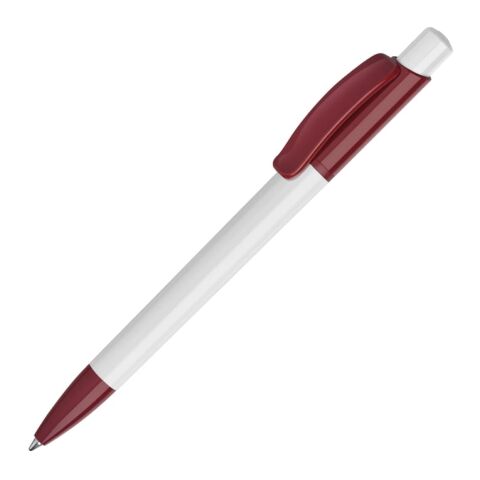 Kugelschreiber Kamal hardcolour Weiss-Dunkelrot | 1-farbiger Siebdruck | 180° vom Clip | 40 mm x 25 mm | Nicht verfügbar