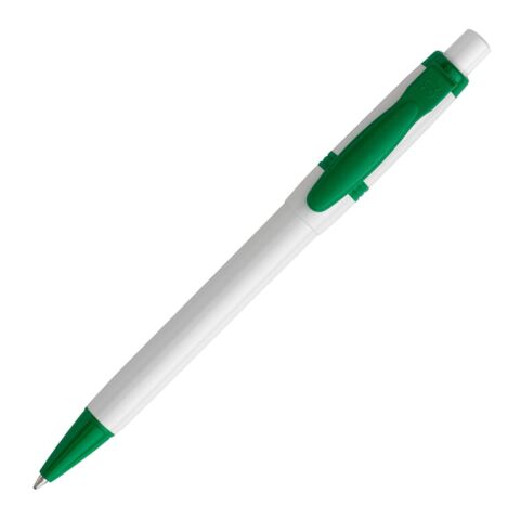 Kugelschreiber Olly hardcolour Weiss-Hellgrün | 1-farbiger Siebdruck | in Verlängerung vom Clip | 40 mm x 25 mm | Nicht verfügbar