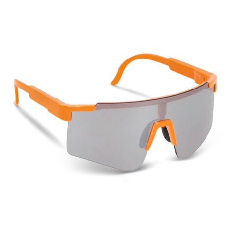 Werbeartikel Tom R-PC Sport-Sonnenbrille mit verspiegelten Gläsern UV400 – orange – mit Logo bedruckt