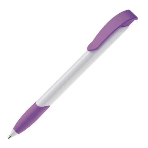 Kugelschreiber Apollo Hardcolour Weiss-Transparent Violett | 1-farbiger Siebdruck | 90° vom Clip | 40 mm x 25 mm | Nicht verfügbar