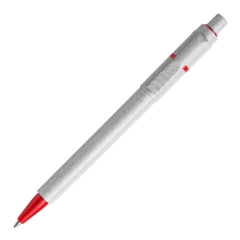 Kugelschreiber Baron Stone hardcolour Grau-Rot Weiß | 1-farbiger Siebdruck | in Verlängerung vom Clip | 45 mm x 25 mm | Nicht verfügbar