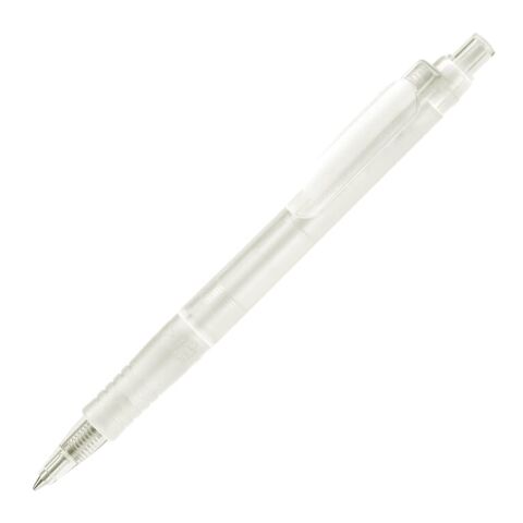 Nachhaltiger Werbeartikel Kugelschreiber Vegetal Pen Clear Transparent – weiß – mit Logo bedruckt