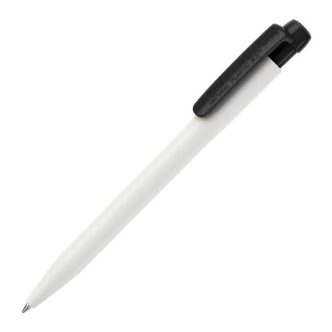 Kugelschreiber Ingeo TM Pen hardcolour Weiss-Schwarz | 1-farbiger Siebdruck | 180° vom Clip | 45 mm x 25 mm | Nicht verfügbar