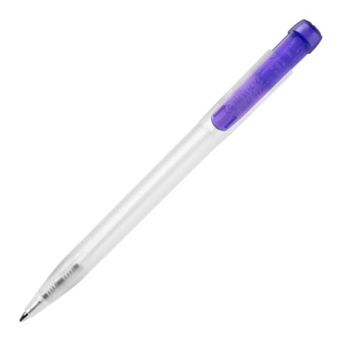 Kugelschreiber Ingeo TM Pen Clear Transparent Purpur | 1-farbiger Siebdruck | 270° vom Clip | 45 mm x 25 mm | Nicht verfügbar