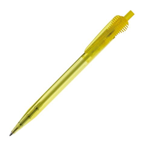 Kugelschreiber Cosmo Transparent Gelb-Gelb | 1-farbiger Siebdruck | 90° vom Clip | 50 mm x 25 mm | Nicht verfügbar