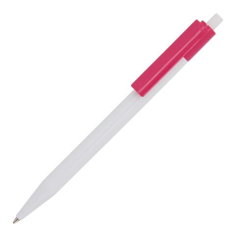 Kugelschreiber Kuma Hardcolour Weiss-Rosa | 1-farbiger Siebdruck | 180° vom Clip | 45 mm x 25 mm | Nicht verfügbar