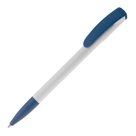 Kugelschreiber Deniro Hardcolour Weiss-Dunkelblau | 1-farbiger Siebdruck | 90° vom Clip | 45 mm x 25 mm | Nicht verfügbar