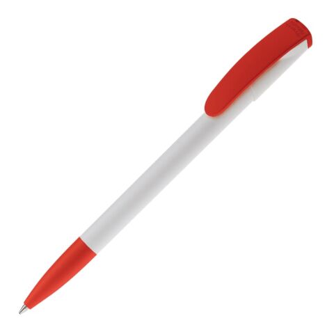 Kugelschreiber Deniro Hardcolour Weiss-Rot / Weiß | 1-farbiger Siebdruck | 90° vom Clip | 45 mm x 25 mm | Nicht verfügbar