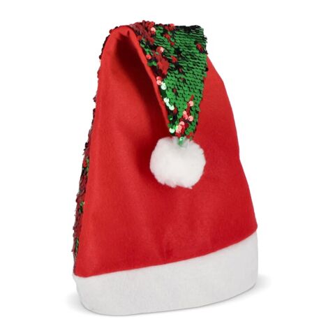 Zweifarbige Pailletten-Weihnachtsmütze Rot / Weiß | ohne Werbeanbringung | Nicht verfügbar | Nicht verfügbar