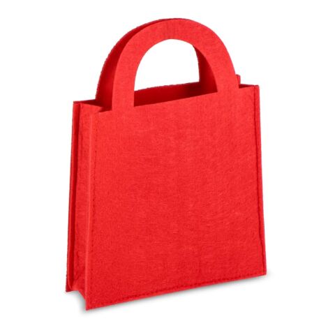 Filz-Geschenktüte 15x21cm Rot / Weiß | ohne Werbeanbringung | Nicht verfügbar | Nicht verfügbar