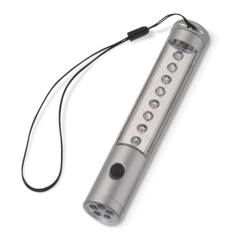 Aluminium Taschenlampe mit Magnet, 5+8 LED´s Silber