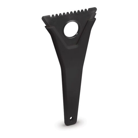 Werbeartikel 3-in-1 Eiskratzer – schwarz – mit Logo bedruckt