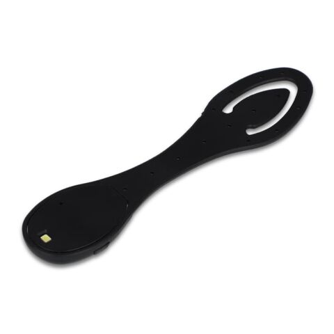 Werbeartikel Wiederaufladbares Buchlicht – schwarz – mit Logo bedruckt