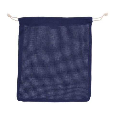 Werbeartikel Wiederverwendbare Lebensmitteltasche OEKO-TEX® Baumwolle 25x30cm – dunkelblau – mit Logo bedruckt